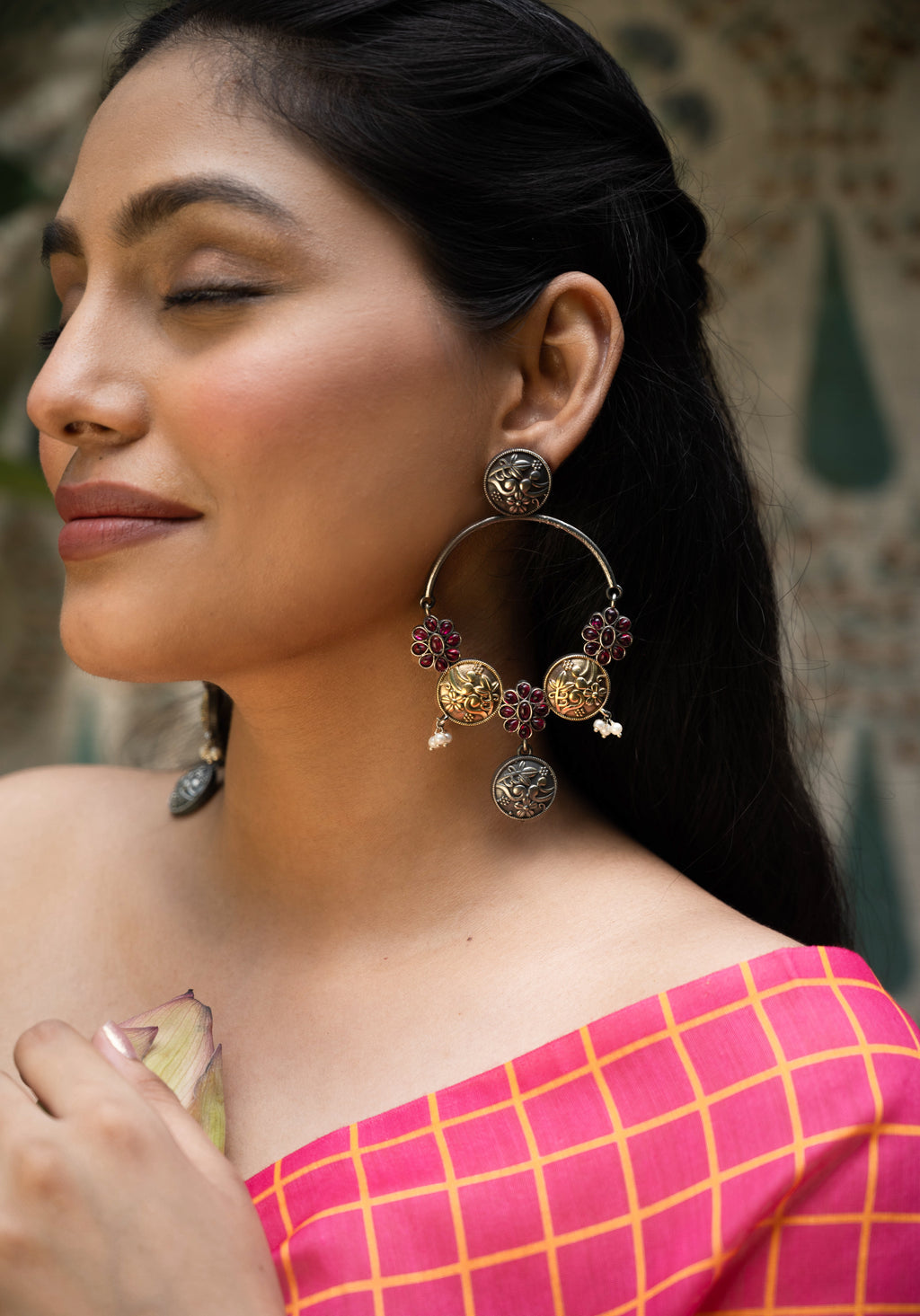 Rivaya Heritage Medallion Dangler Earrings
