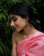 Ruby Bloom Oxidised Silver Floral Earrings