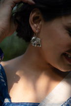 Heritage Elephant Oxidised Silver Earrings