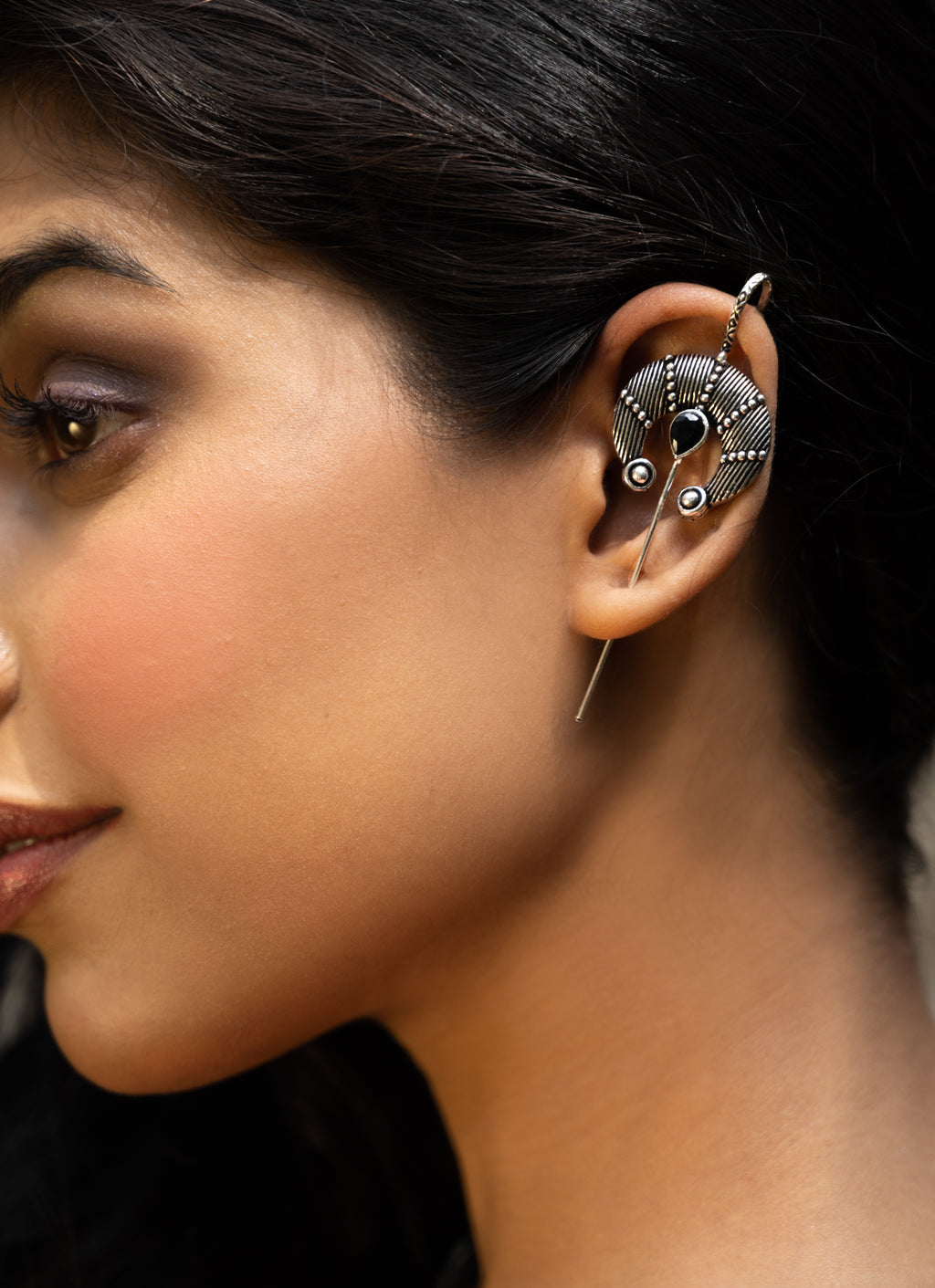 Noir Halo Ear Cuff Statement Earrings