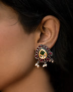 Ruhani Kundan Pearl Stud Earrings