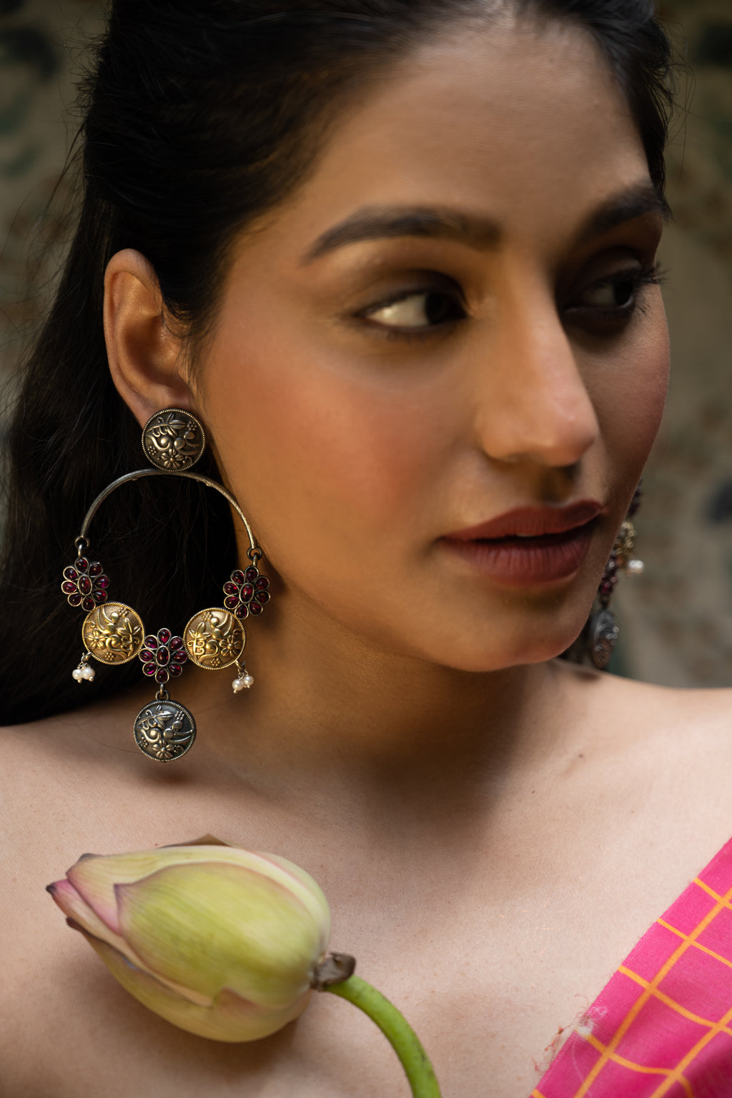 Rivaya Heritage Medallion Dangler Earrings