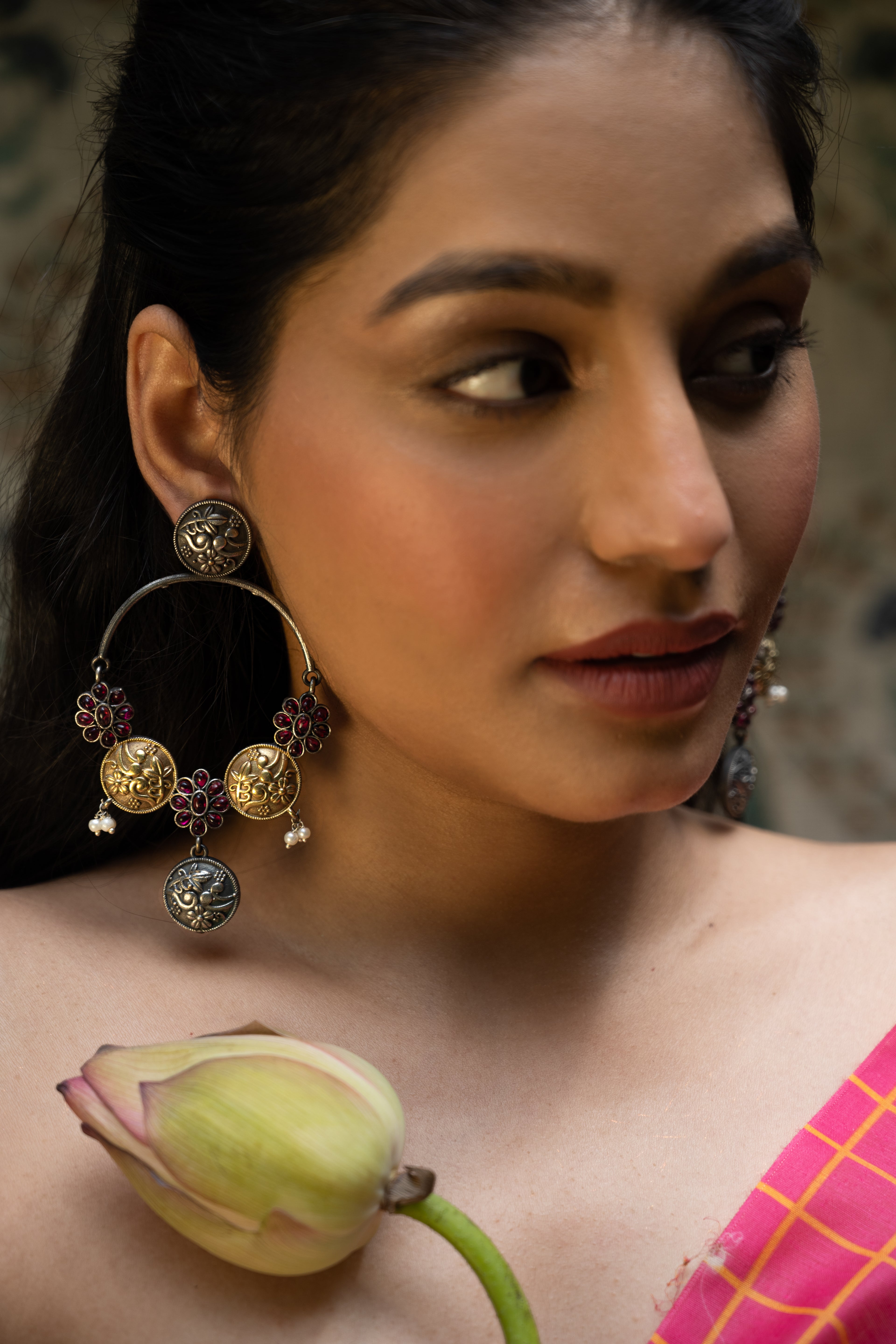 Rivaya Heritage Medallion Dangler Earrings