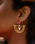 Aurelia Blush Arc Statement Earrings