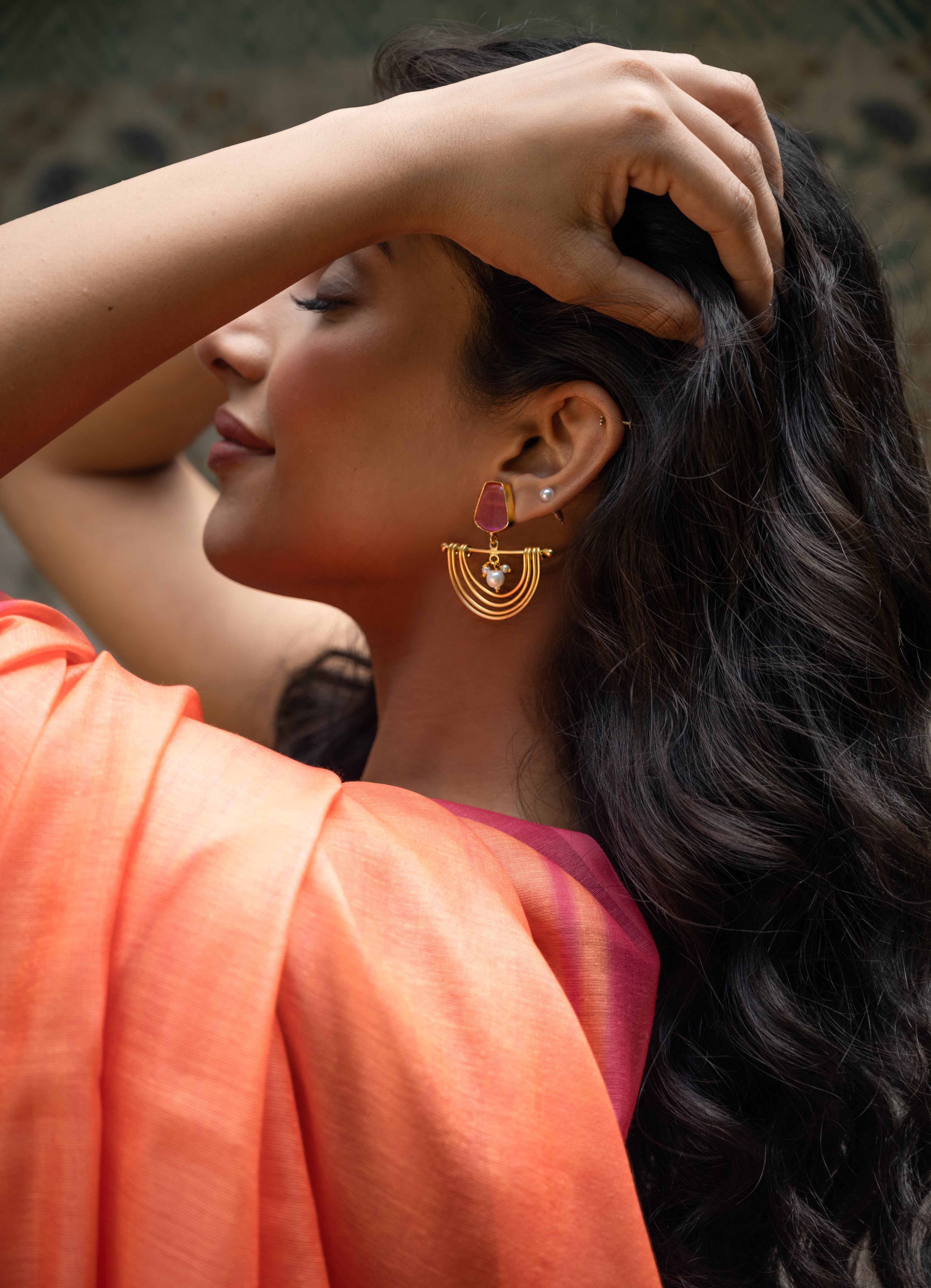 Aurelia Blush Arc Statement Earrings