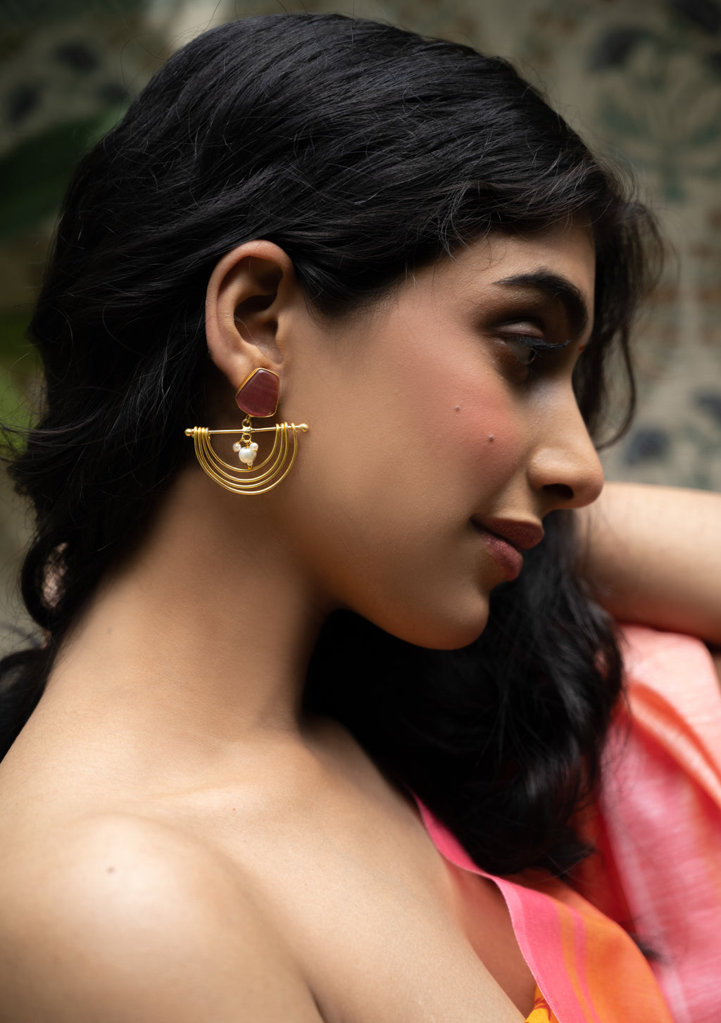 Aurelia Blush Arc Statement Earrings