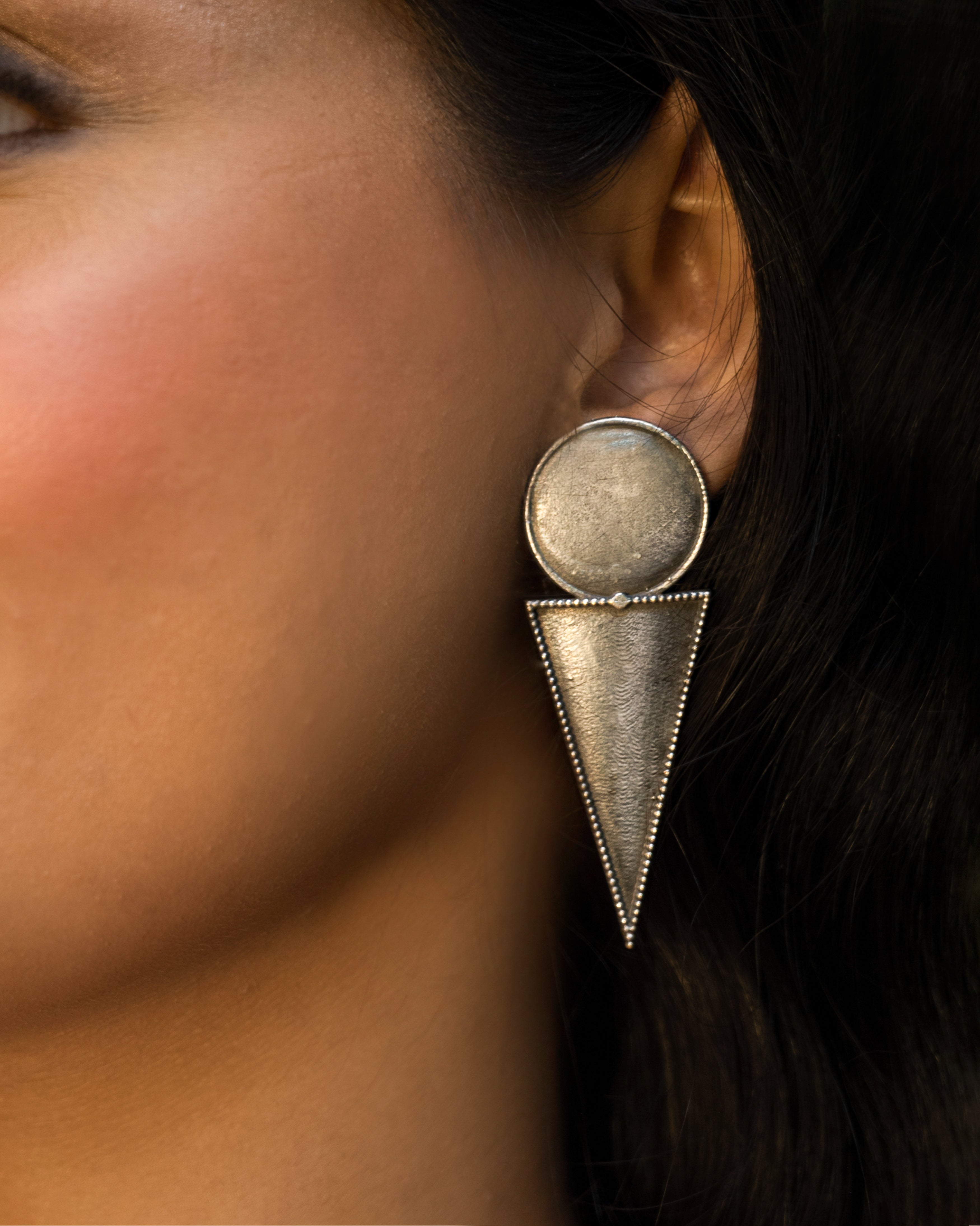 Noir Geometry Statement Earrings