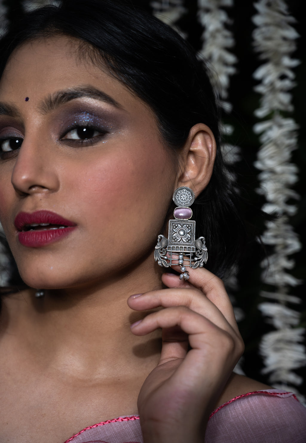 Blush Heritage Peacock Dangler Earrings