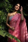 Blush Grid Chanderi Saree