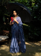 Royal Indigo Buti Chanderi Saree