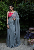 Midnight Stripe Chanderi Saree
