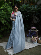 Midnight Stripe Chanderi Saree