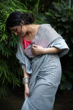 Midnight Stripe Chanderi Saree
