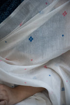 Ivory Petal Buti Chanderi Saree