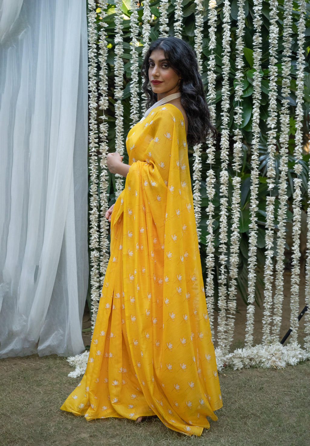 Sunlit Bloom Chanderi Saree