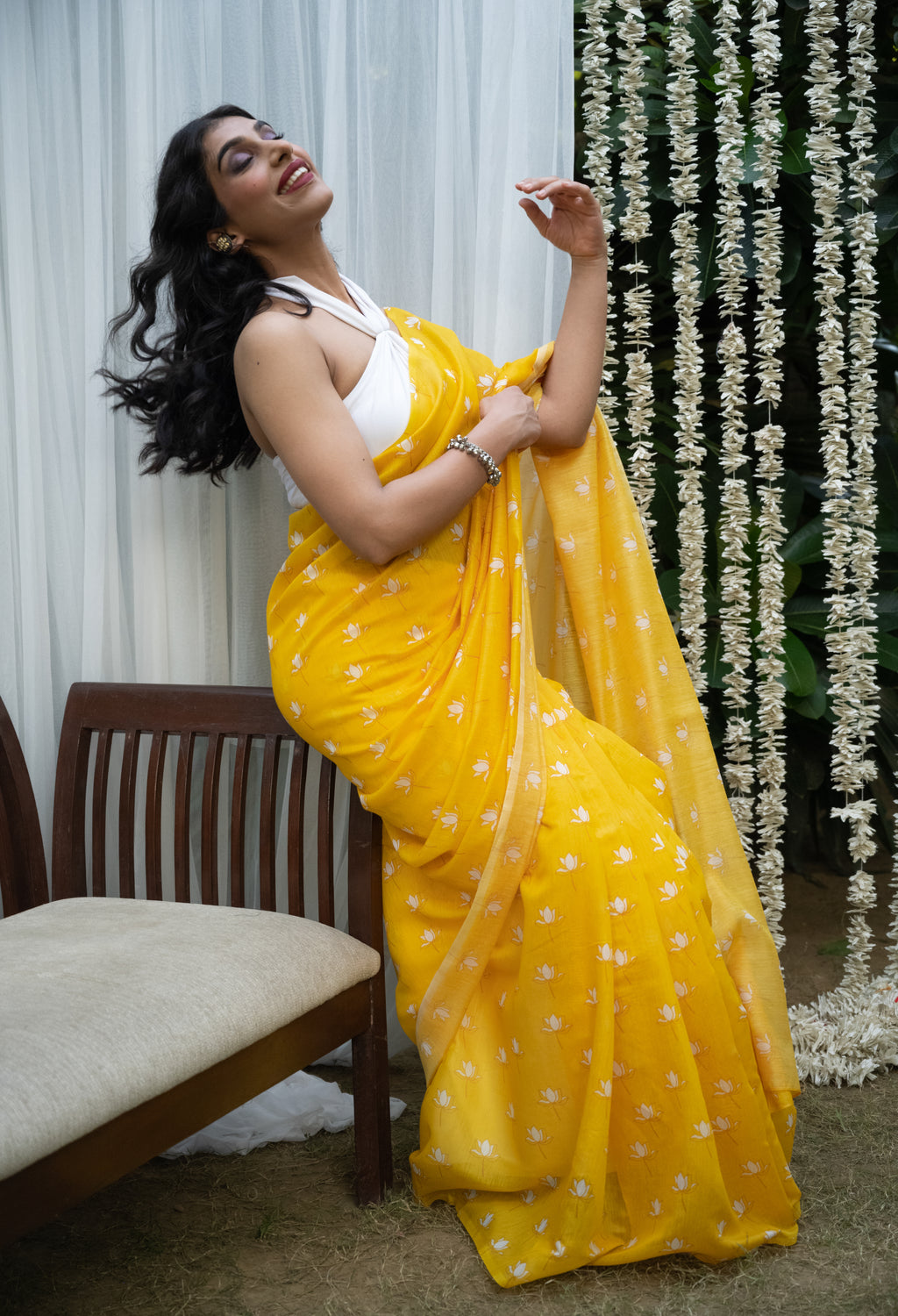 Sunlit Bloom Chanderi Saree
