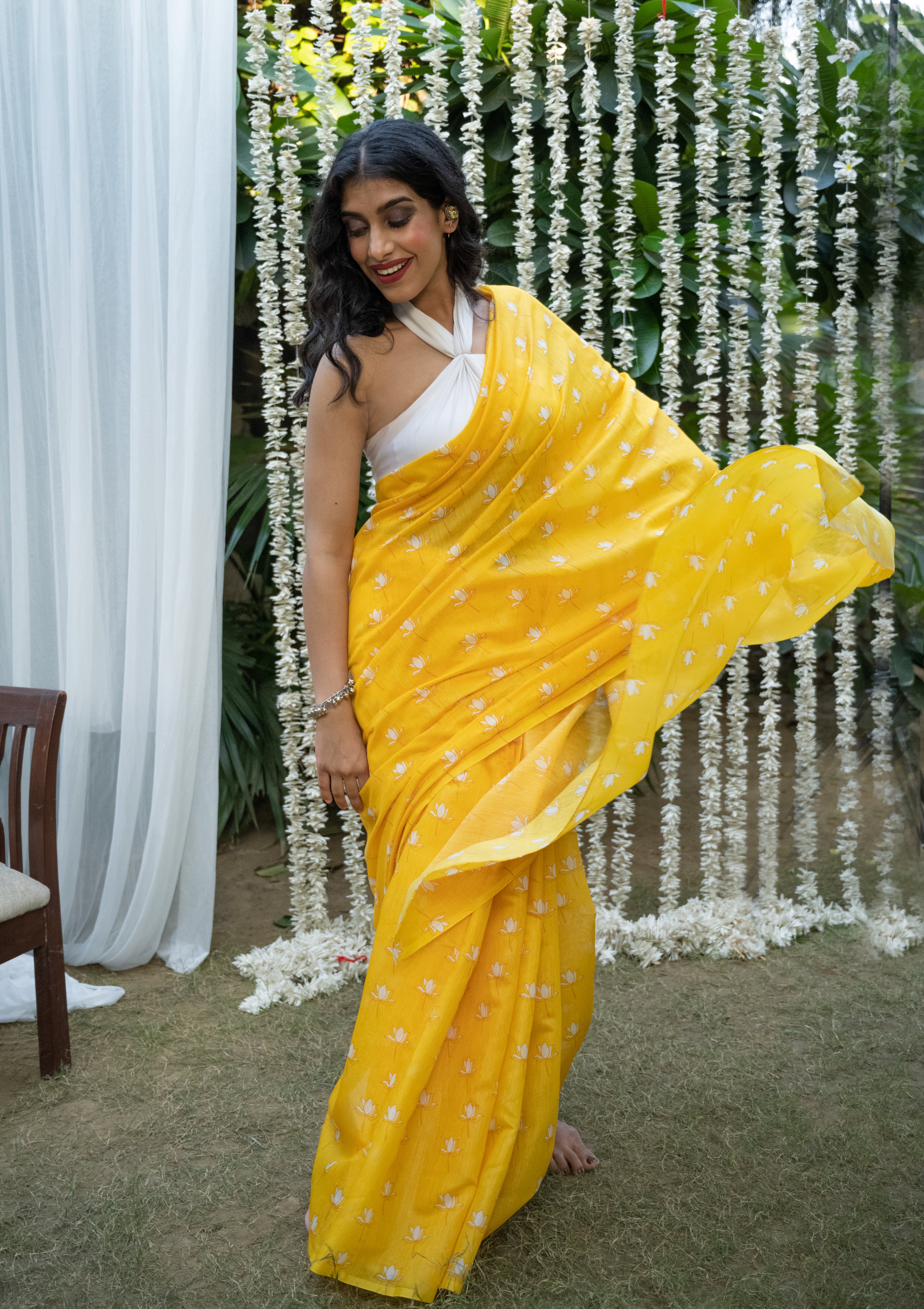Sunlit Bloom Chanderi Saree