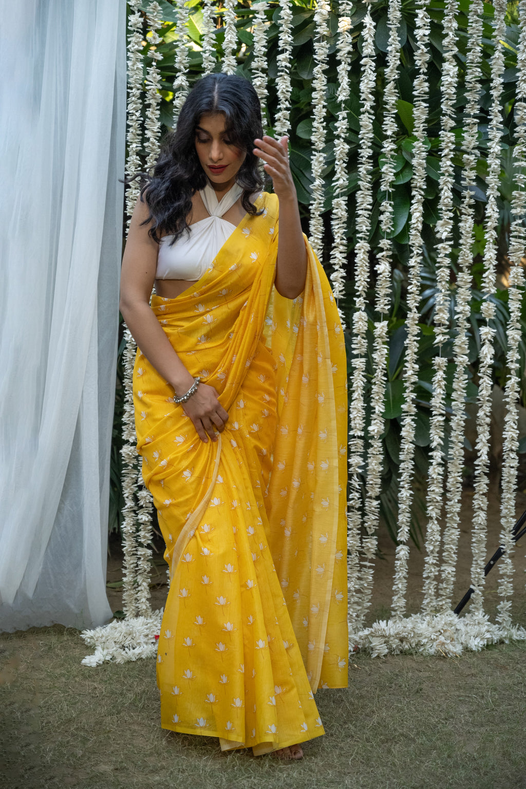 Sunlit Bloom Chanderi Saree