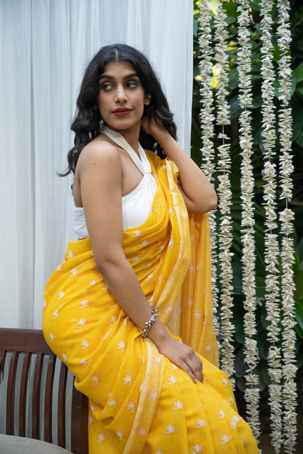 Sunlit Bloom Chanderi Saree