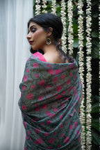 Rosewood Garden Chanderi Saree