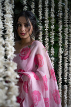 Blush Rose Garden Kota Silk Saree