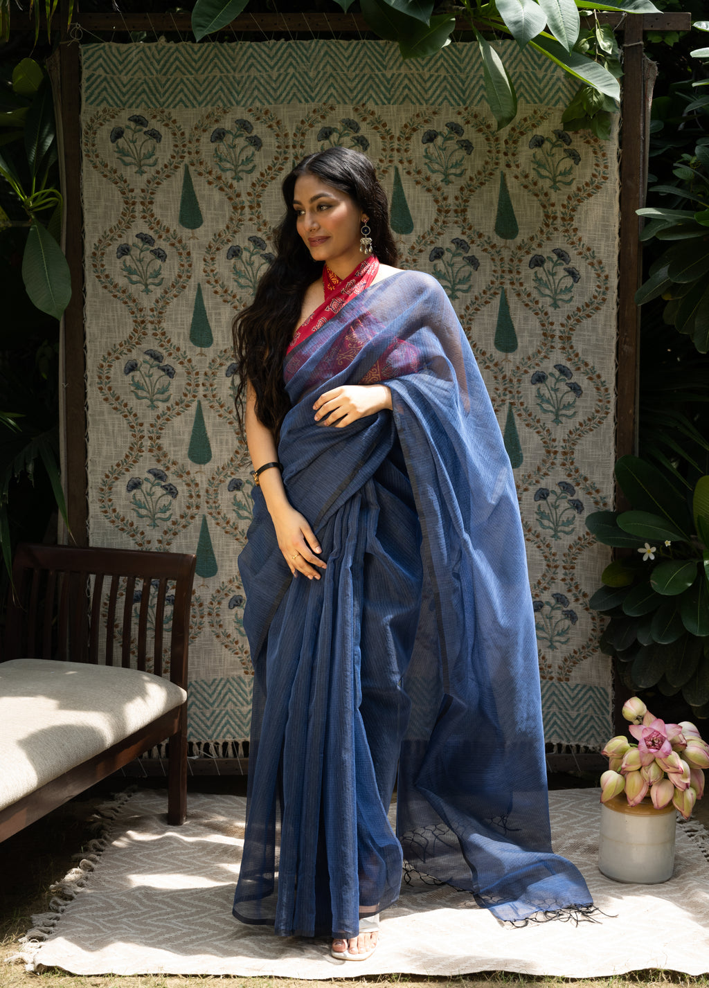 Midnight Azure Kota Saree