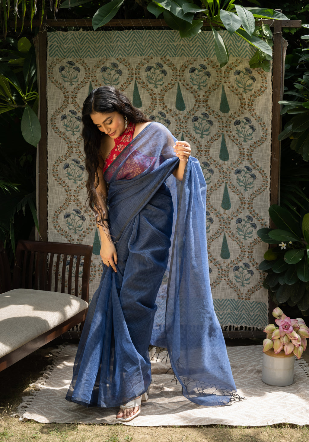 Midnight Azure Kota Saree