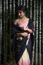 Midnight Lotus Cotton Saree