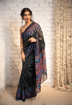 Midnight Heritage Chanderi Saree