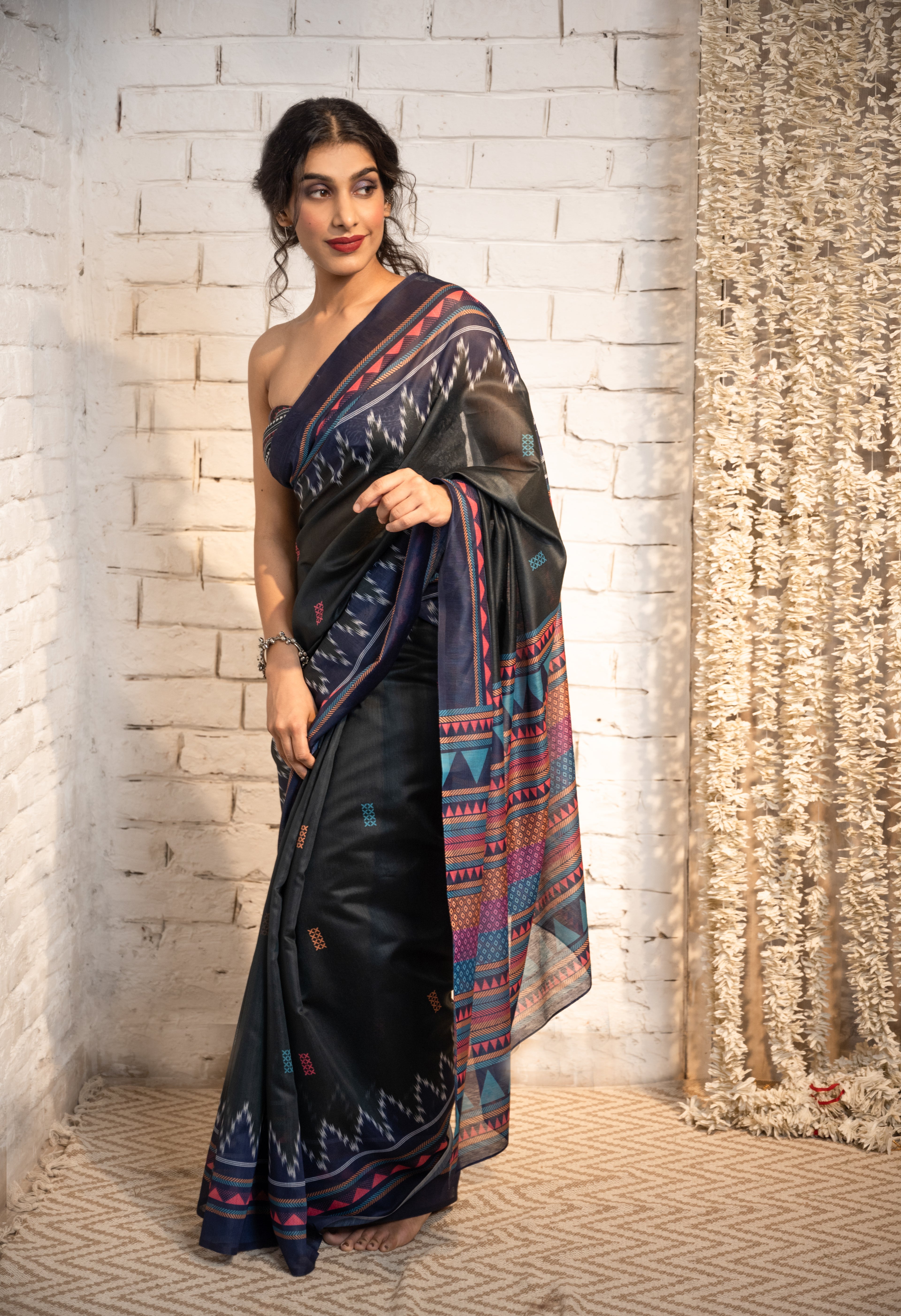 Midnight Heritage Chanderi Saree