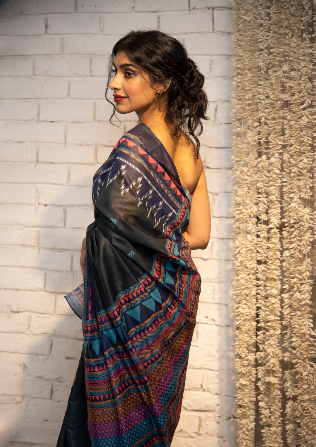 Midnight Heritage Chanderi Saree