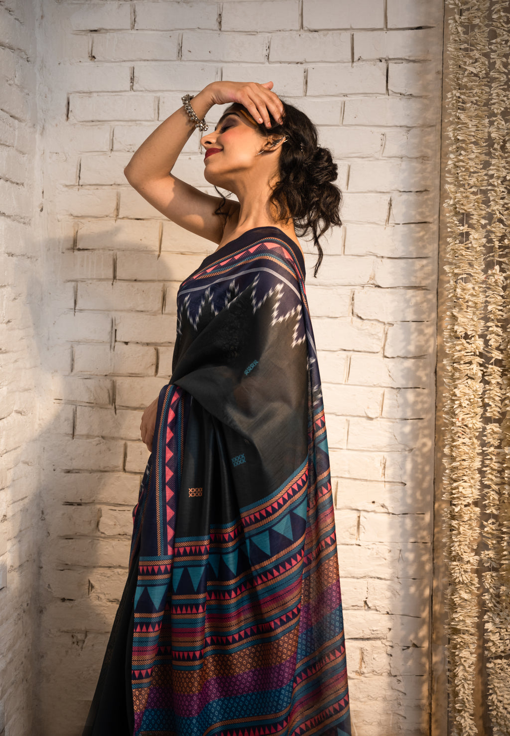 Midnight Heritage Chanderi Saree