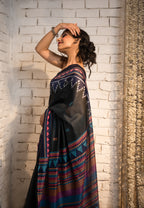 Midnight Heritage Chanderi Saree