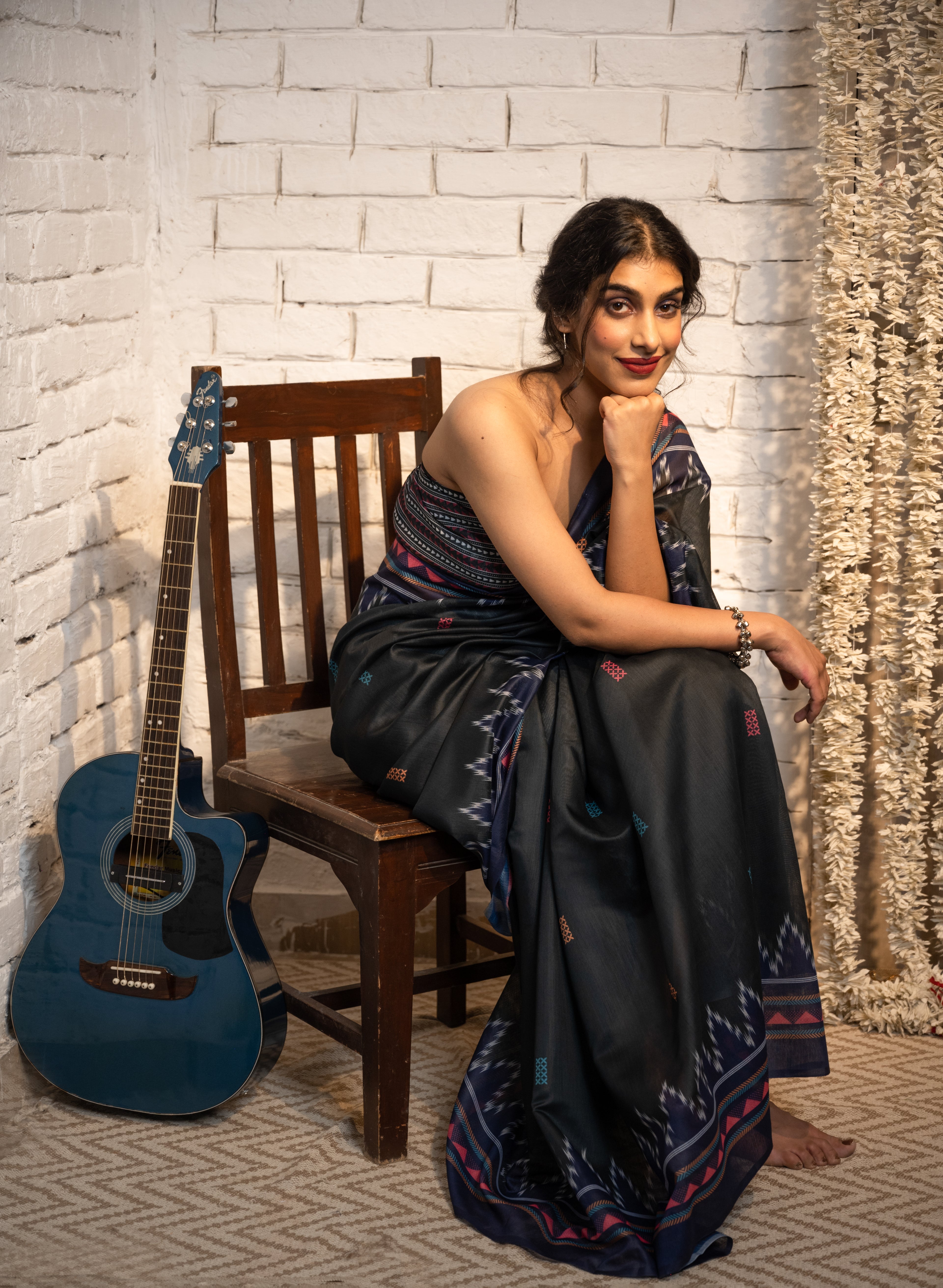 Midnight Heritage Chanderi Saree