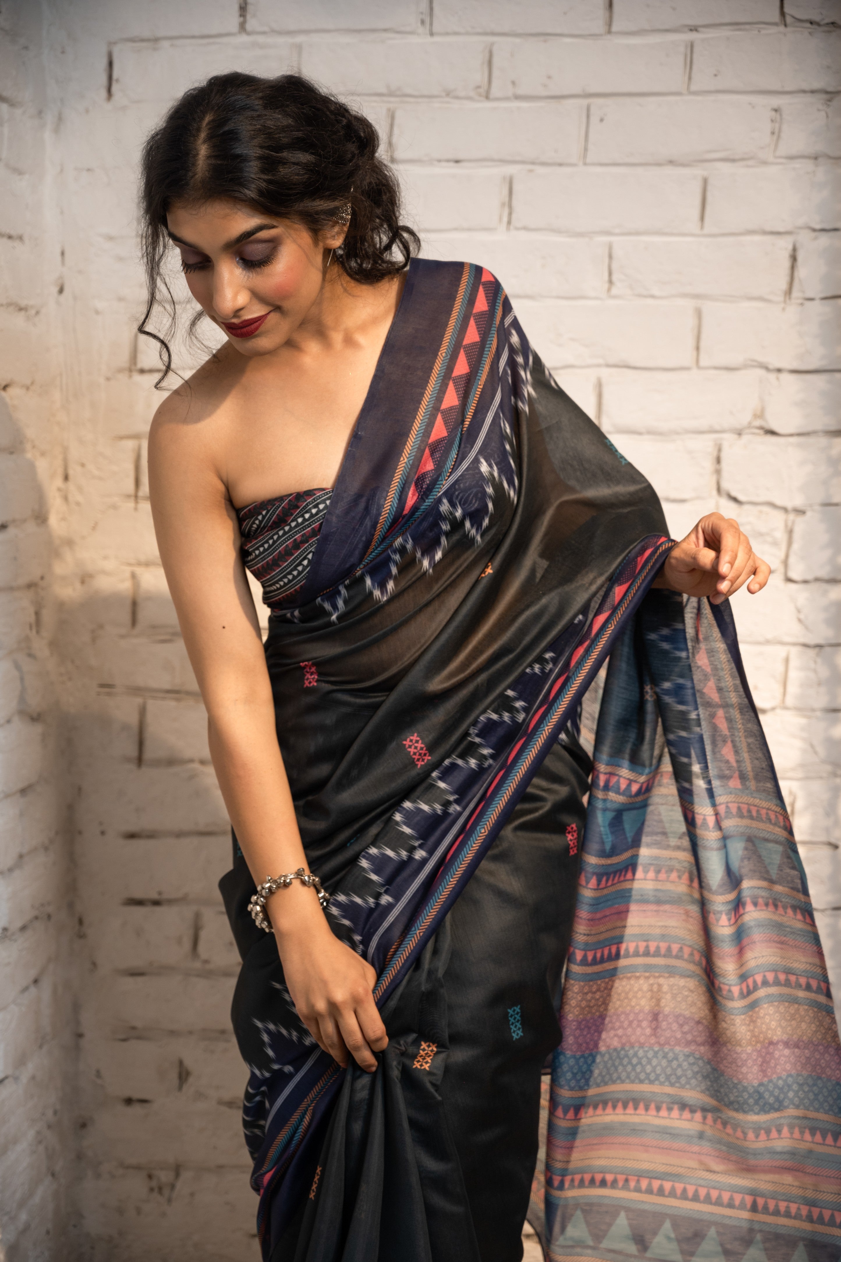 Midnight Heritage Chanderi Saree