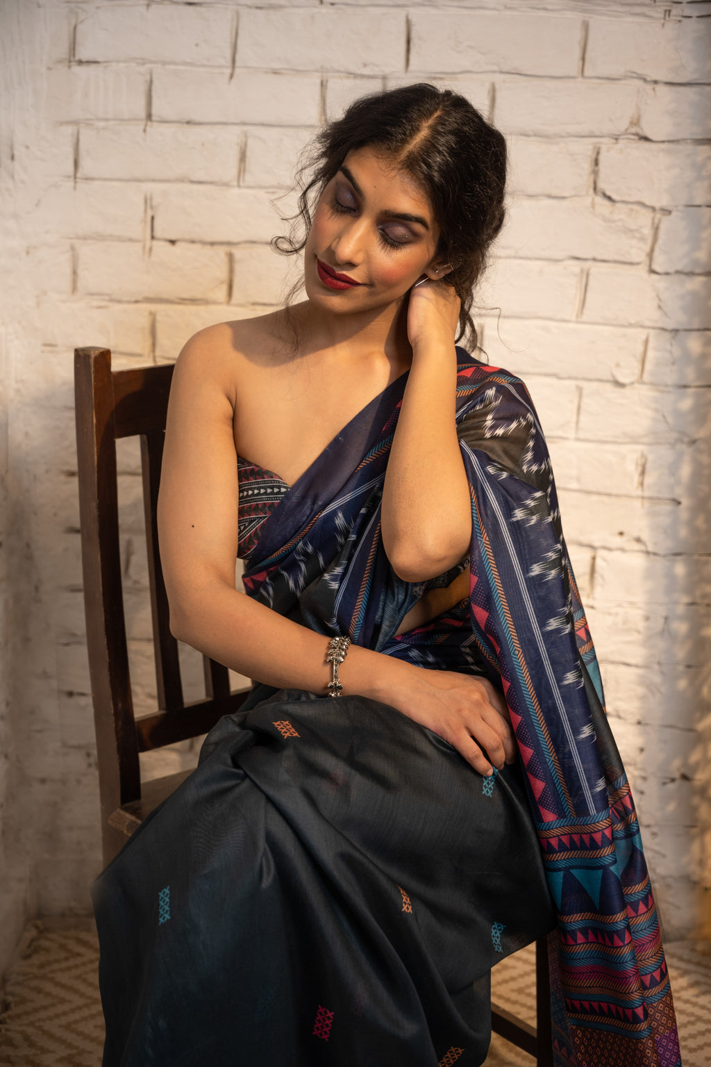 Midnight Heritage Chanderi Saree