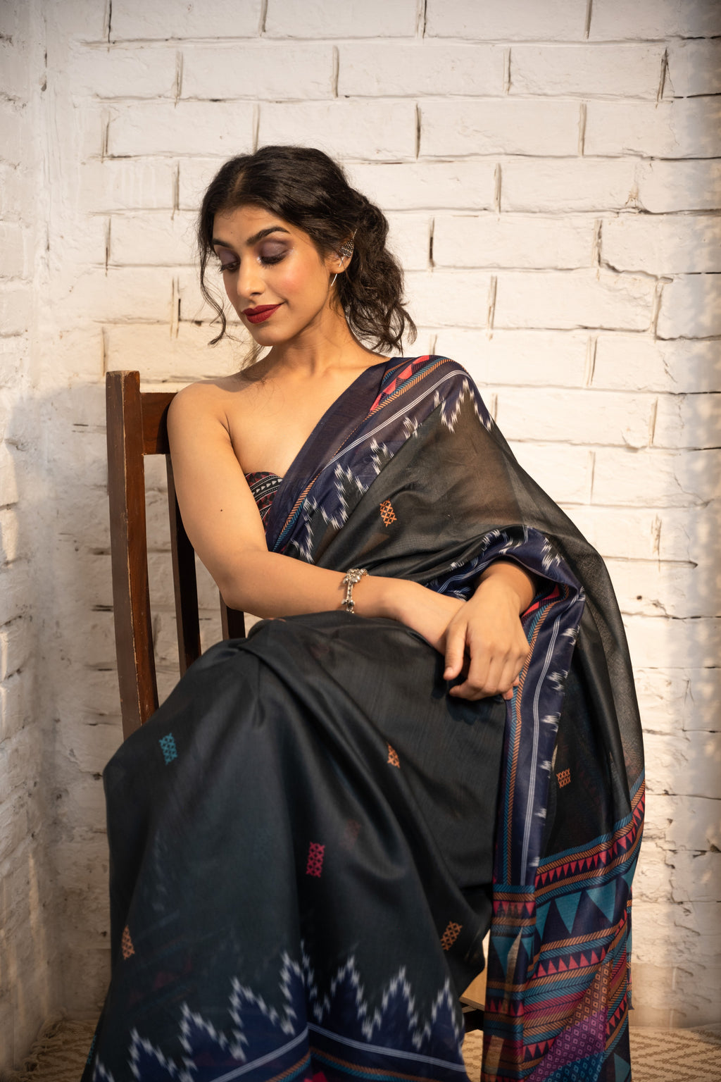 Midnight Heritage Chanderi Saree