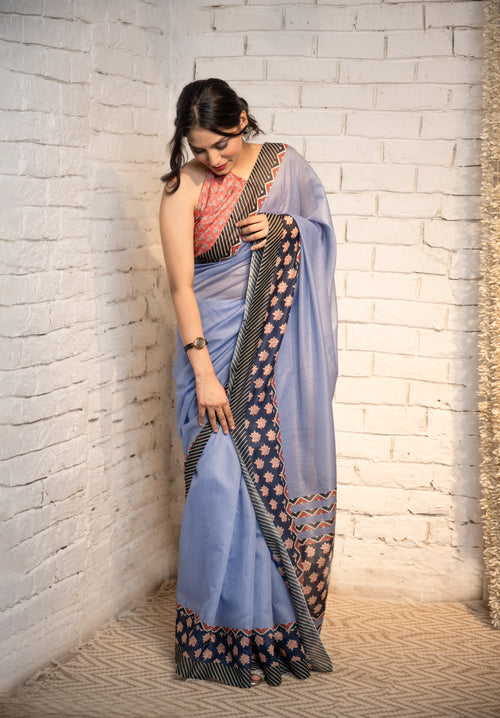 Azure Heritage Chanderi Saree