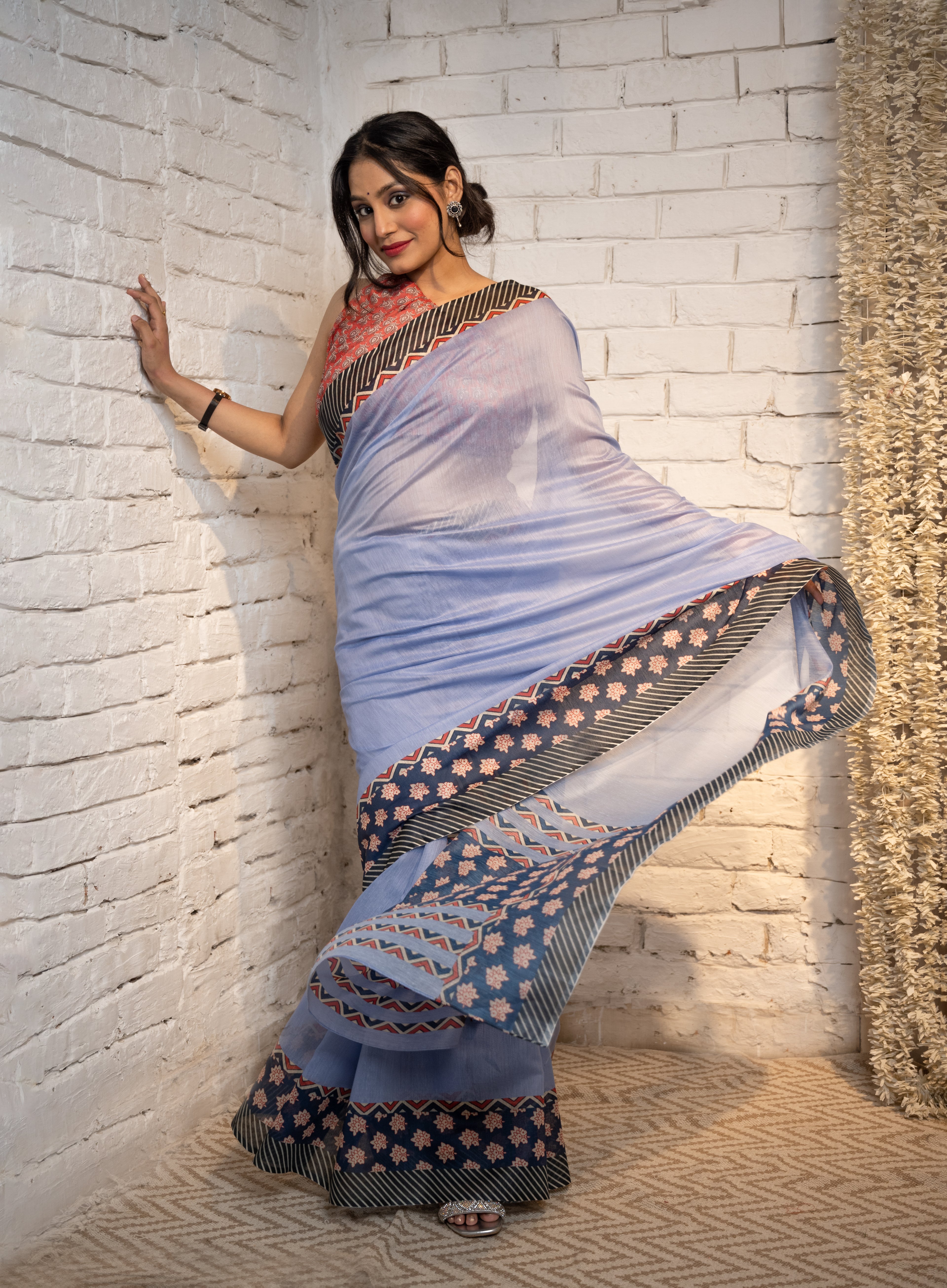 Azure Heritage Chanderi Saree