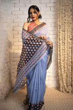 Azure Heritage Chanderi Saree