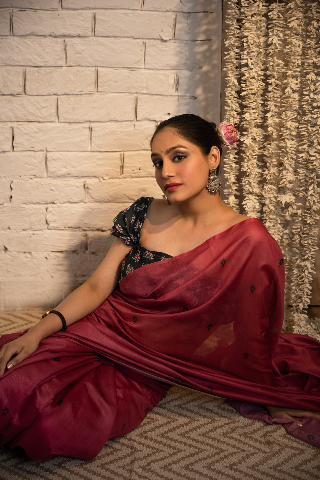 Rosewood Grace Chanderi Saree