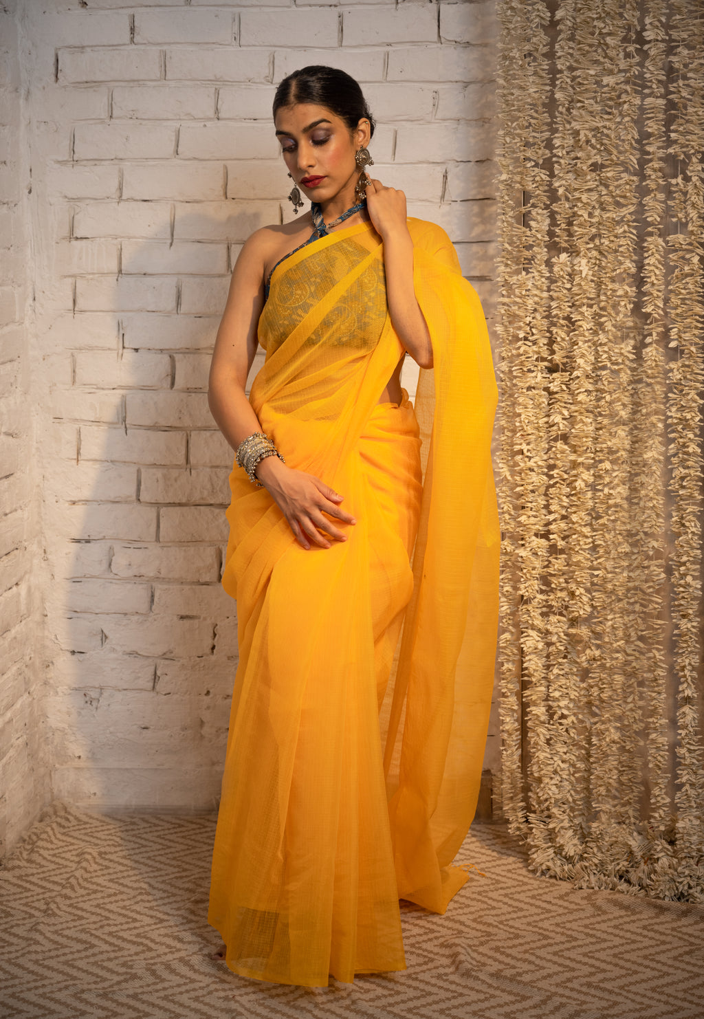 Golden Aura Chanderi Saree