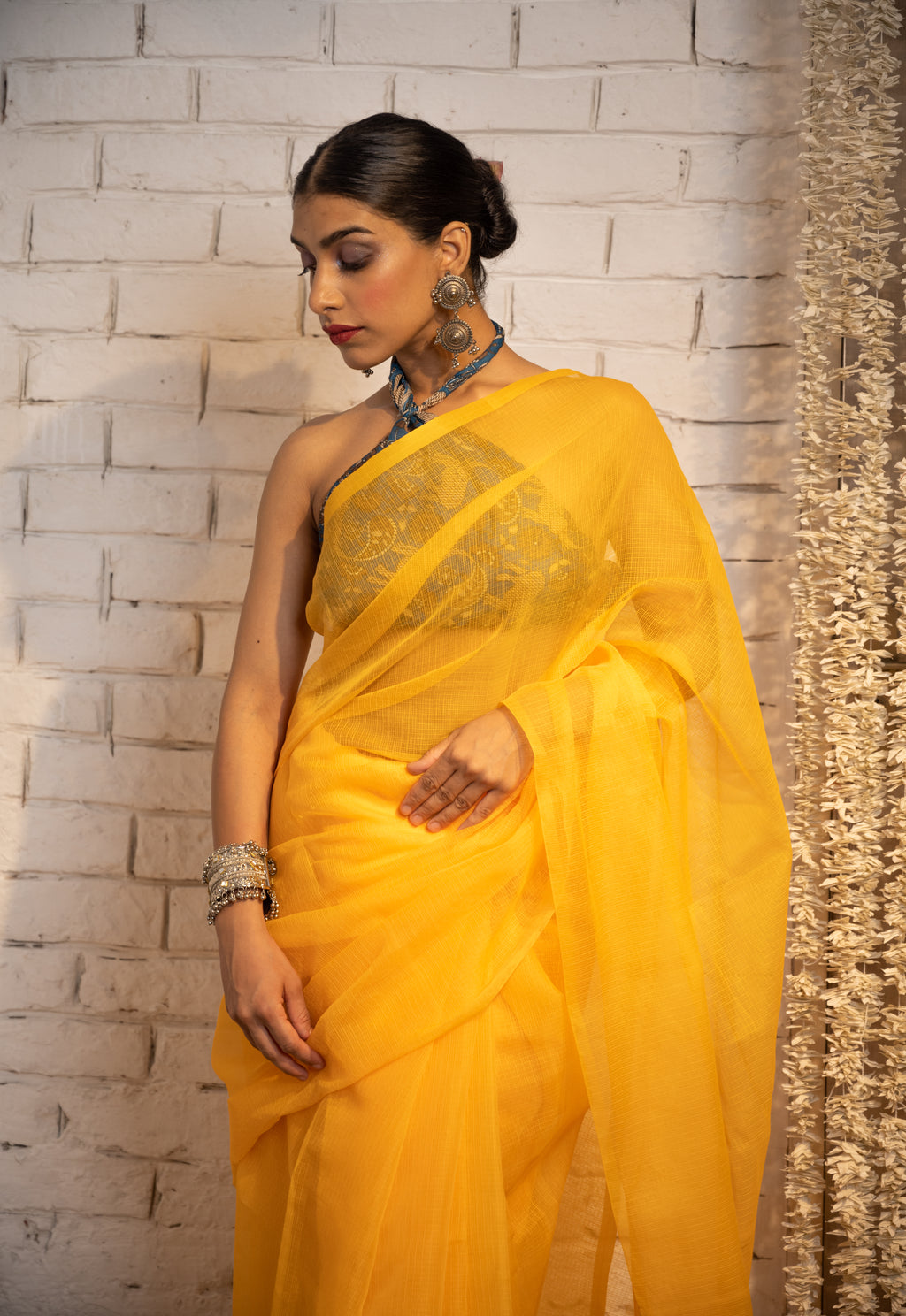 Golden Aura Chanderi Saree