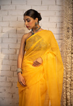 Golden Aura Chanderi Saree