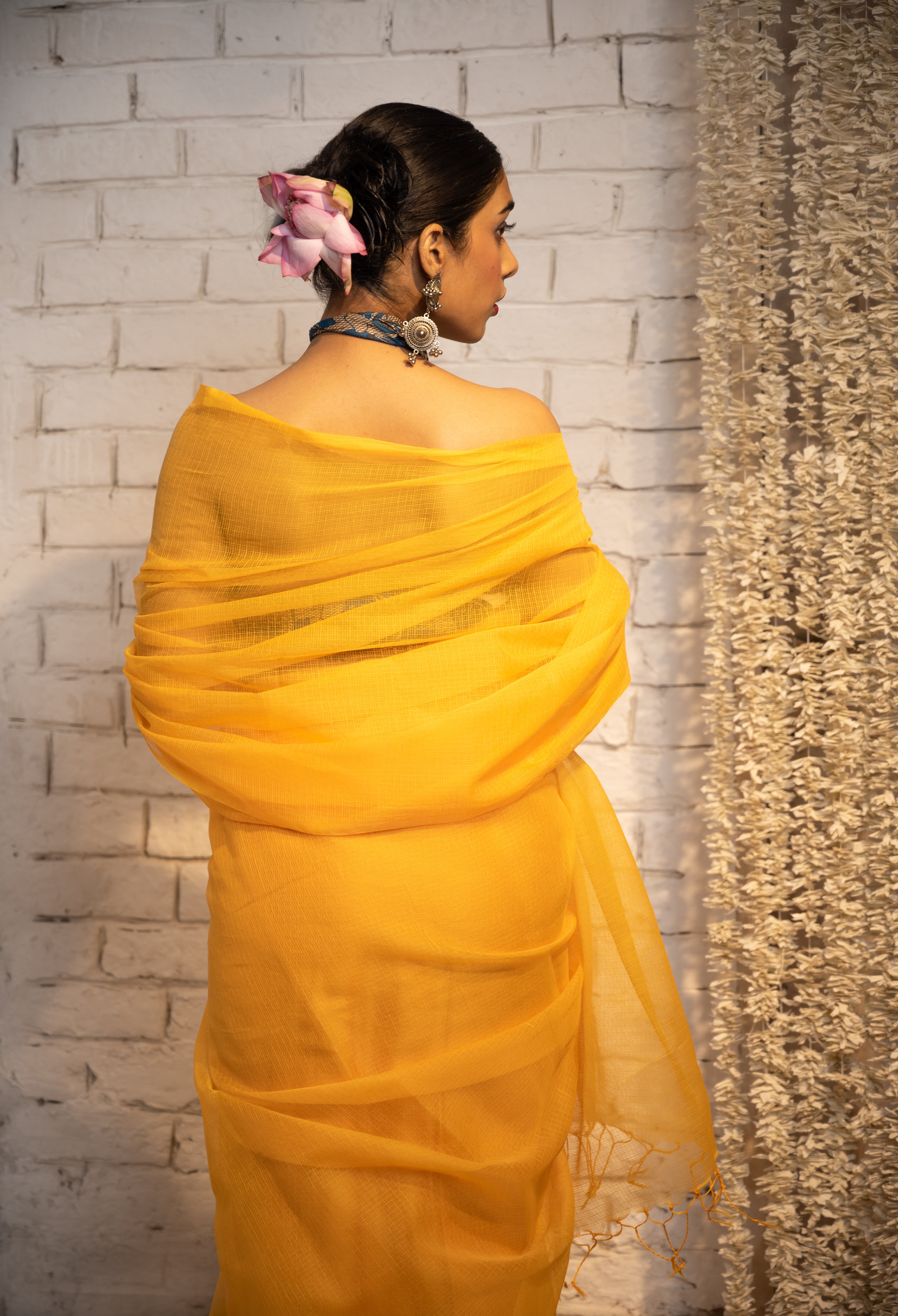 Golden Aura Chanderi Saree