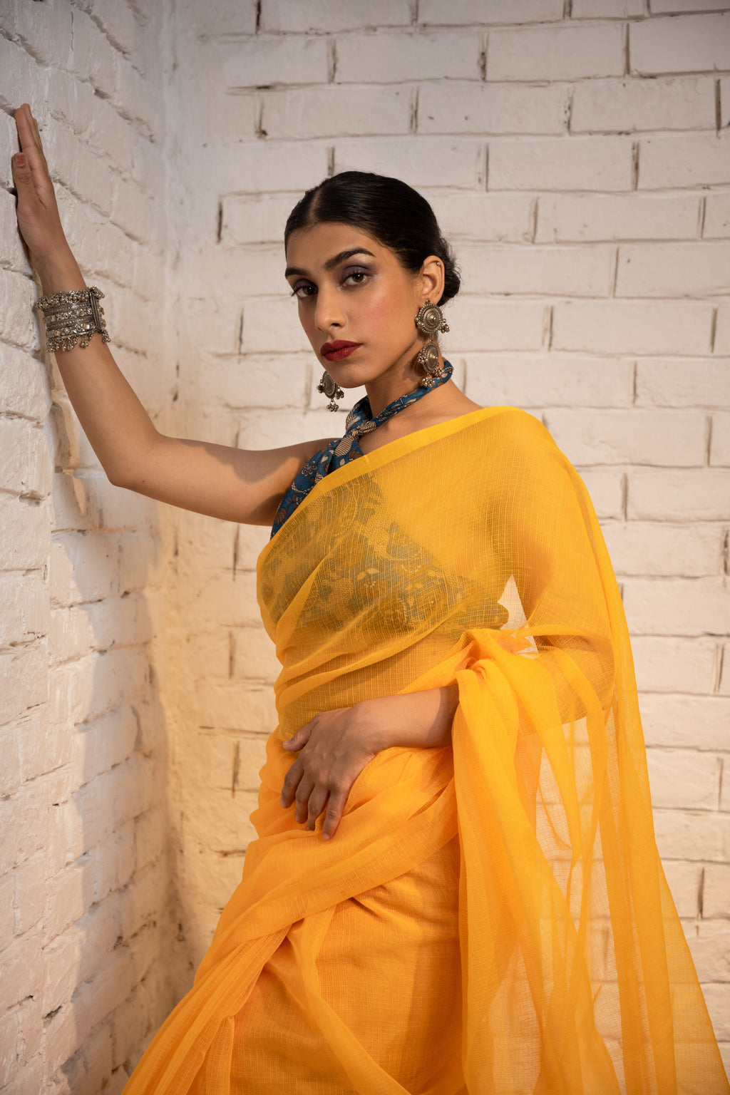 Golden Aura Chanderi Saree