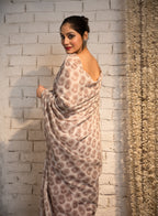 Ivory Blossom Cotton Saree