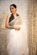 Ivory Noir Kota Saree