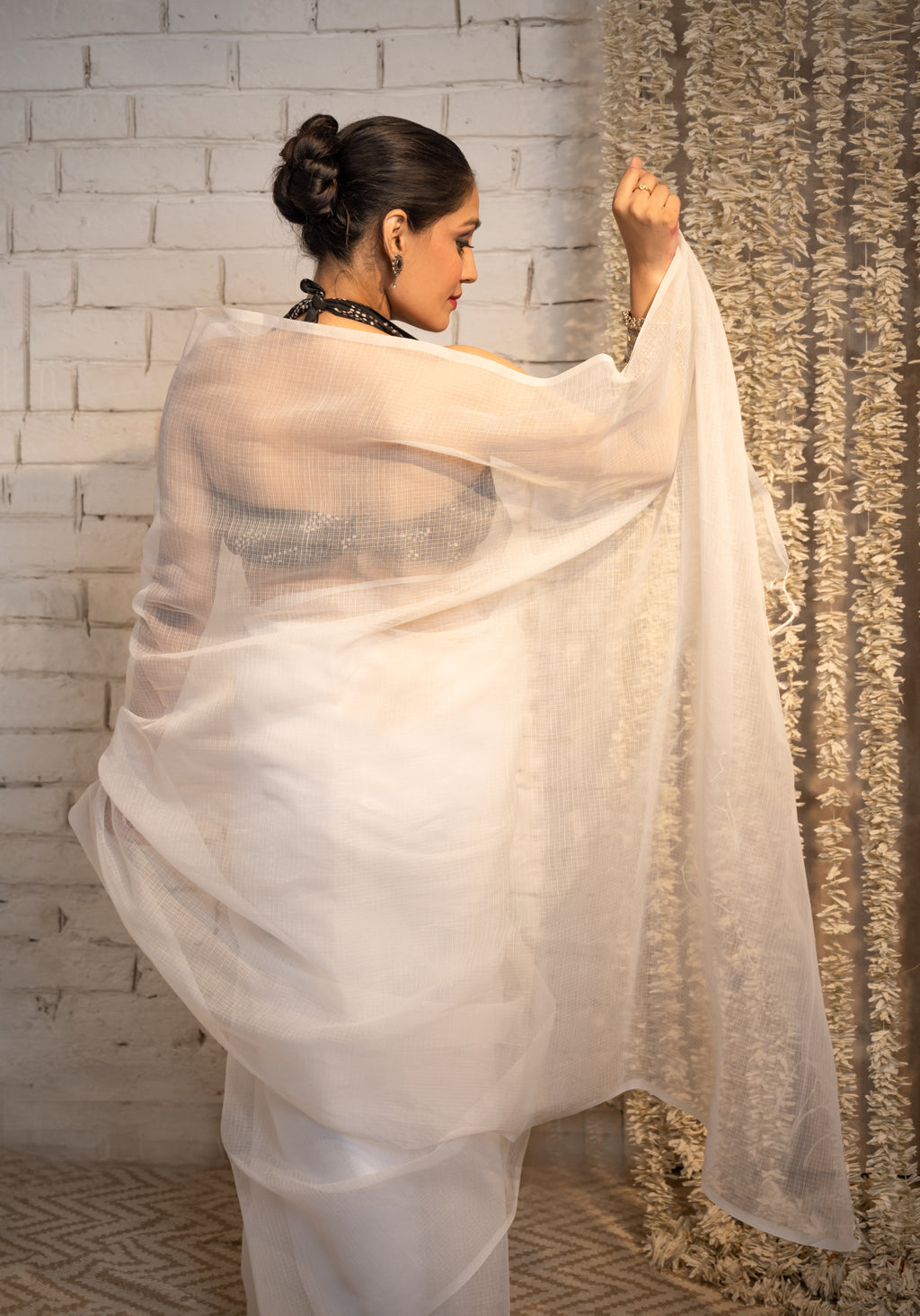 Ivory Noir Kota Saree