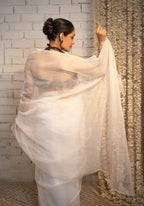 Ivory Noir Kota Saree